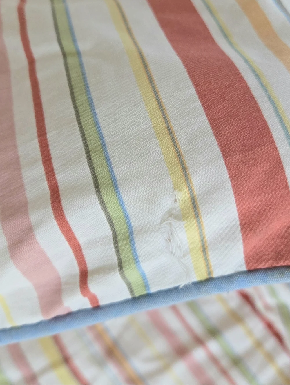 Ralph Lauren Harbor View Striped Comforter 100% Cotton 98x92 VTG Spring Summer